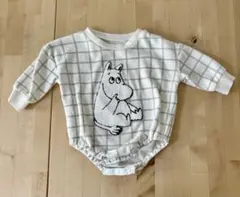 ムーミン チェック柄ロンパース 70