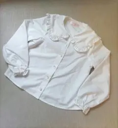 mezzo piano フリル付き長袖シャツ