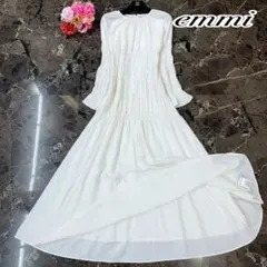 美品　emmi エミ　アトリエギャザーワンピース　マキシ丈　インナー付　1