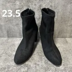 【MOUSSY】スエード　黒　ブラック　ショートブーツ　美脚効果　ヒール　M