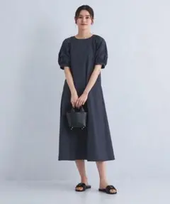 グリーンレーベルリラクシング ユナイテッドアローズ 半袖 ネイビー ワンピース