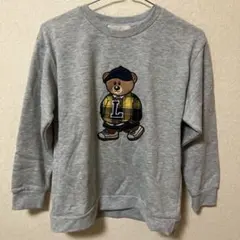 LOGOS DAYS クマ刺繍 トレーナー グレー
