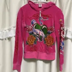 Ed Hardy ベロアパーカー ピンクのサムネイル