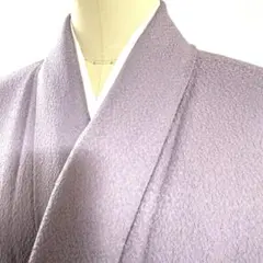 6k1034 着物　正絹　袷　色無地　紋無し　紫　無地　和装のサムネイル