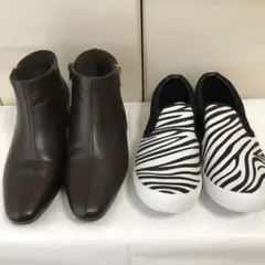 最終価格¥1.500★Vivianサイドファスナーショートブーツ＆新品スリッポン