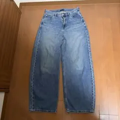 ユニクロ UNIQLO バギーカーブジーンズ 25インチ 67ブルー