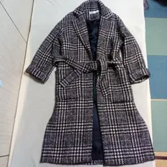 ZARA チェック柄 ロングコート XS