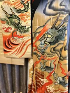 限定値下げ中　100年前　芸者　お引摺り　垂れ流し帯　龍の刺繍　高級品　大正時代のサムネイル