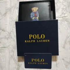 ポロラルフローレン ポロベア　二つ折り財布　ユニセックス　黒