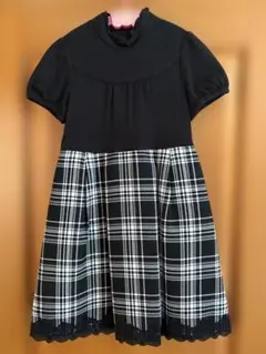 KUMIKYOKU 半袖チェック柄ワンピース M