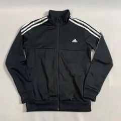 adidasアディダス　ブラック　ホワイト　3本線　ジャージ　ブルゾン　古着