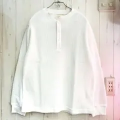 未使用 RRL テクスチャード ヘンリーネック Tシャツ サーマル ワッフル 