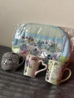 ミッキー・マグカップ3個セットとバッグ スーベニア