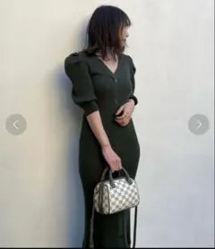 snidel フロントボタンニットワンピース