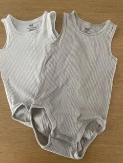H&M ベビー肌着 92㎝ 2枚セット (ホワイト・グレー)
