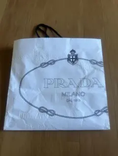 PRADA ホワイト ショッピングバッグ