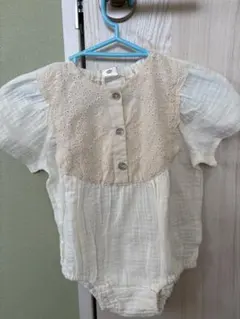 アイボリー刺繍ロンパース 半袖のサムネイル
