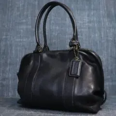 COACH vintage leather tote bag old black