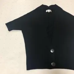 【MK MICHEL KLEIN】ブラック 半袖カーディガン(薄手ニット)