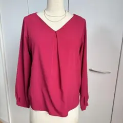 【index】インデックス トップス　M 7分袖　レッド　シャツ　ブラウス　大人