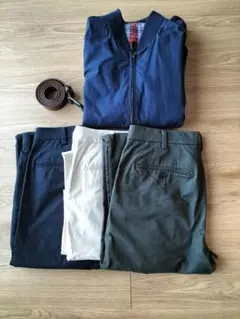 UNIQRO チノパン☓３ ブルゾン・ベルトX３