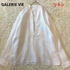 美品　ギャルリーヴィー リネン　スキッパーシャツ 36 ホワイトのサムネイル