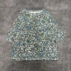 grn ペイズリー柄 半袖Tシャツ　カットソー　総柄　ボヘミアン　ボタニカルのサムネイル