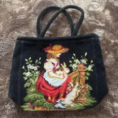 FEILER 刺繍デザイン トートバッグ ブラック