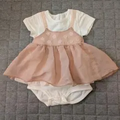 ベビー服 ロンパース 花柄 ピンク　80cmのサムネイル