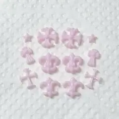 薄ピンク クロムハーツネイルパーツ 12個