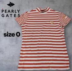 PEARLY GATES オレンジと白のストライプ シャツ サイズ0