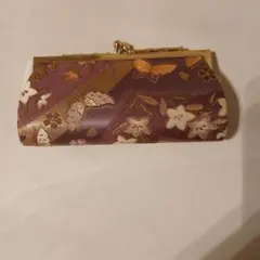蝶々花柄のがま口和風財布