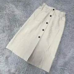 コムサイズム　タイトロングスカート　フロントボタン　ウエストゴム　ベージュ系11