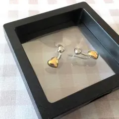【新品未使用】ハート型シルバーゴールドピアス