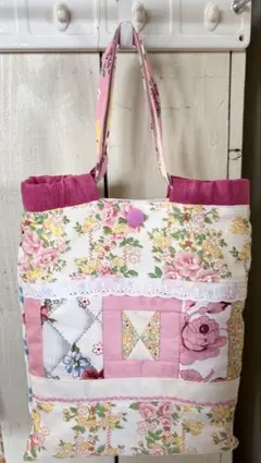 花柄パッチワークバッグ　バッグインバッグ　一点物