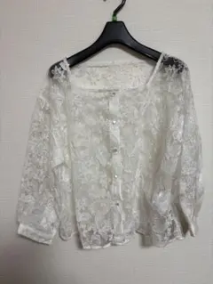 新品　レースホワイトブラウス Lサイズ