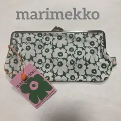 【新品】マリメッコ　がま口ポーチ　60th ピックイネンウニッコ　グリーン