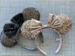 ミニーマウス　スパンコールカチューシャ　2個セット