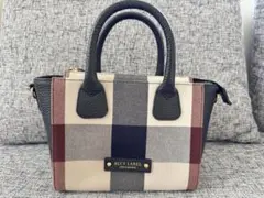 極美品　ブルーレーベルクレストブリッジ　ハンドバッグ　ショルダー　チェック