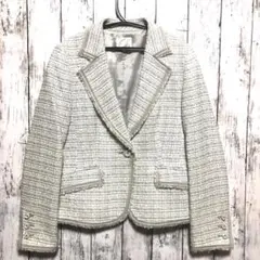 自由区 フォーマル ジャケット 38 白系