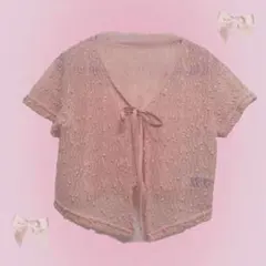 リボン カーディガン