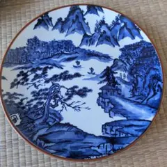 山水画 飾り皿 和食器 染付 皿