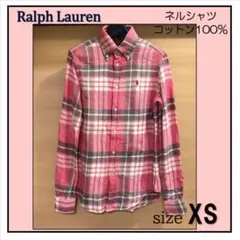 Y【USED】ラルフローレン ネルシャツ コットン100％ ピンク系 XSのサムネイル