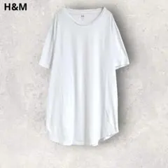 エイチアンドエム　半袖Tシャツ　ホワイト　XL コットン100% 透け感