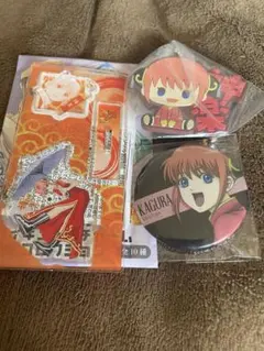 神楽　銀魂　缶バッジ　アクリルフィギュア　ラバーマスコット