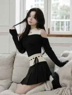 Darich ダーリッチ ショルダーオープンニットセットアップ