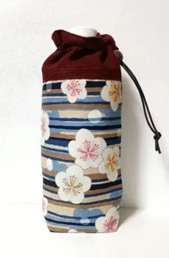 ハンドメイドペットボトルカバー　　　　梅の花　和柄　レトロ