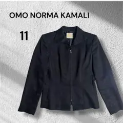 OMO NORMA KAMALI◆ジャケット　フロントジッパー　黒　ベルベット風