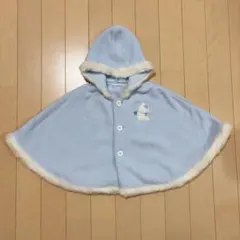 ファミリア水色フリースポンチョ60〜90サイズfamiliar