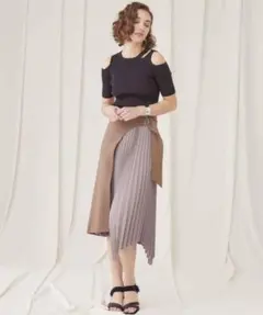 美品✨STUDIOUS 2WAYアシメプリーツスカート 綺麗めのサムネイル